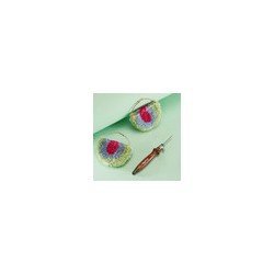 Estuche de aguja maravillosa de madera y acero con puntas intercambiables para bordar Punche Needle Knitpro #2/5 Mod. 21001 (4 p