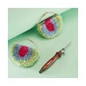 Estuche de aguja maravillosa de madera y acero con puntas intercambiables para bordar Punche Needle Knitpro #2/5 Mod. 21001 (4 p