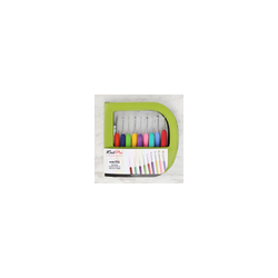 Estuche con Ganchos Crochet de Aluminio Waves de Mango Soft 9 Pzas. No. 2/6 Mod. 30921
