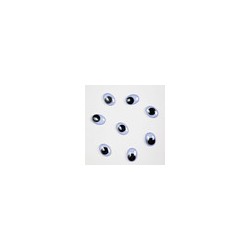 Ojos Movibles Ovalados con Pupila Negra 11x15 mm 1,000 pzas.