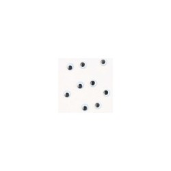 Ojos Movibles Ovalados con Pupila Negra 10x12 mm 1,000 pzas.